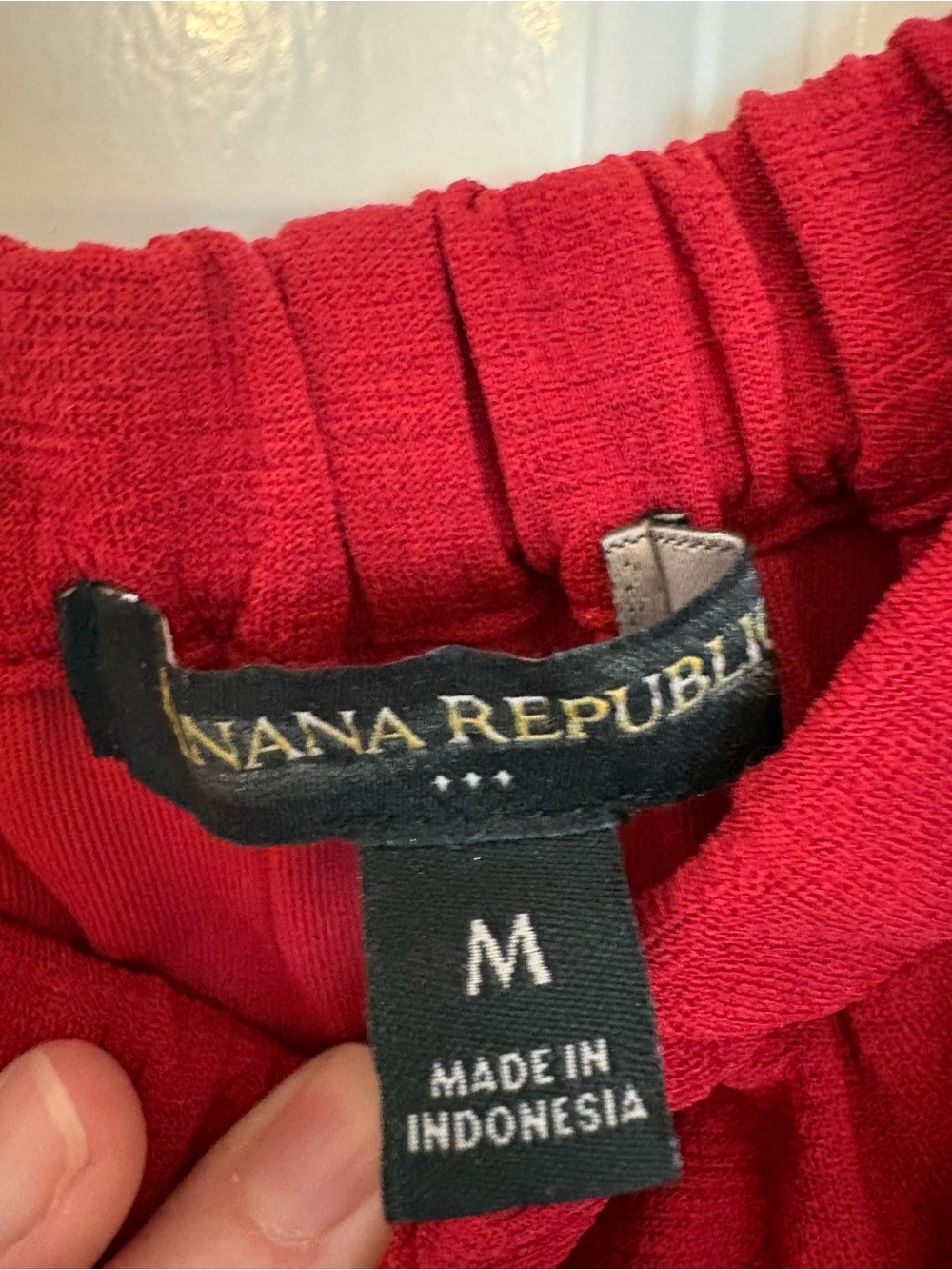 Banana Republic Red Elastic-Neck Knit Dress
